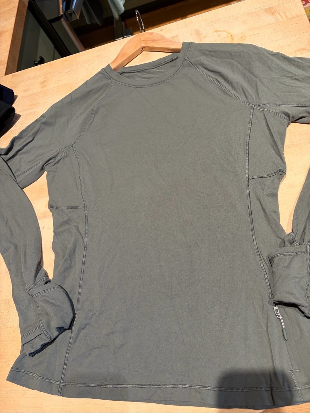 Womens Long-Sleeve Performance Shirt - Olive Green